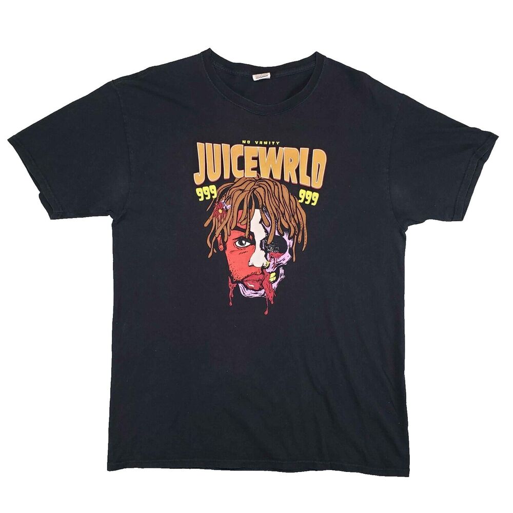 Juice Wrld 999 No Vanity Tour 2019 Graphic T-Shirt Mens Medium Black Rap Hip Hop